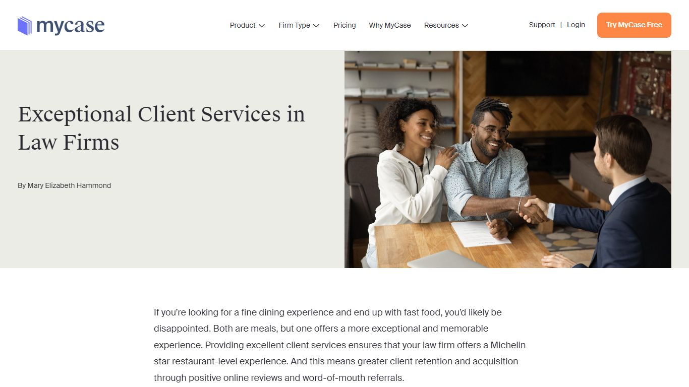 Exceptional Client Services in Law Firms - MyCase